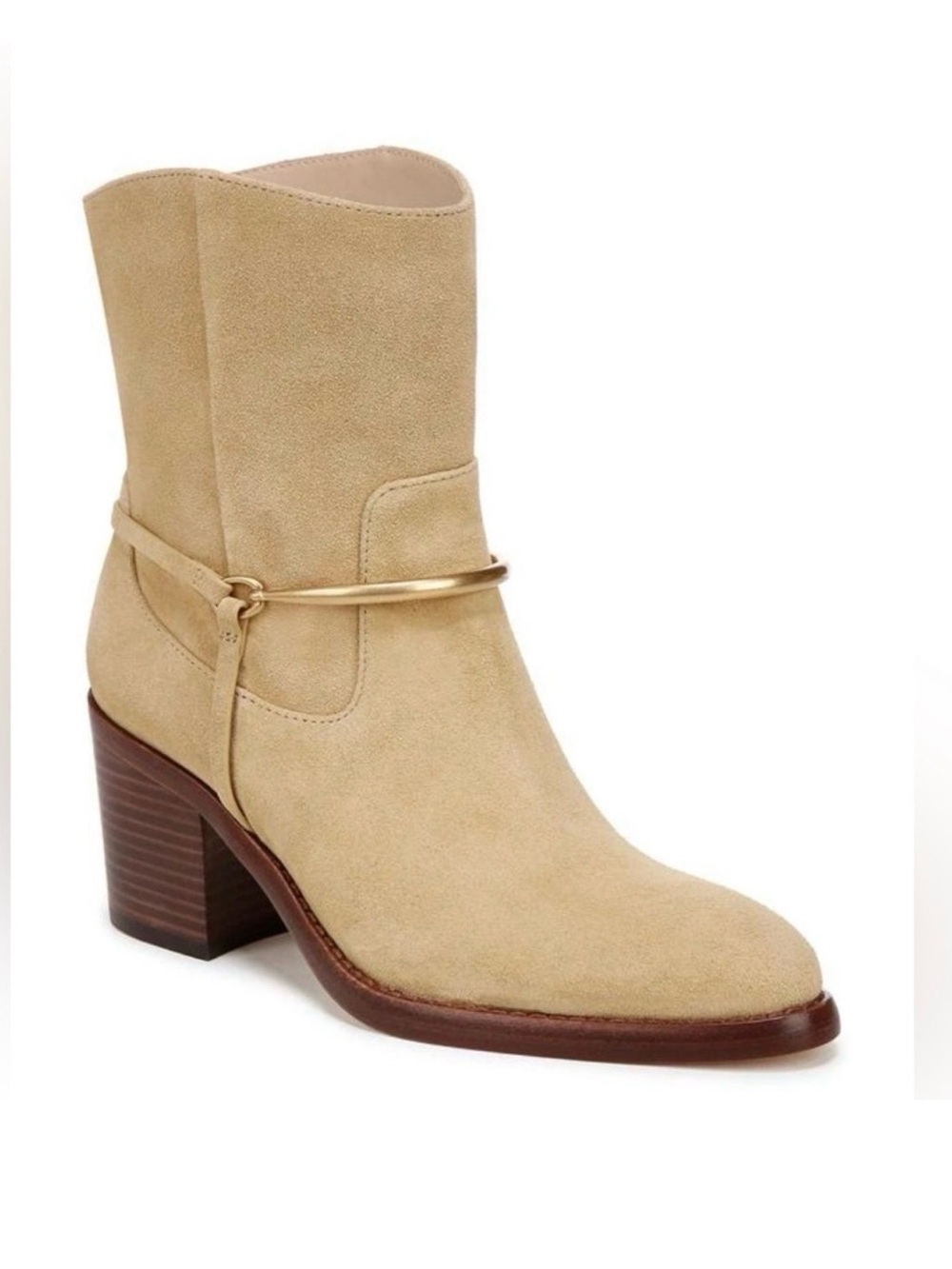 Veronica Beard Camden Suede Bootie Tan Beige Size 7